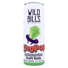 WILD BILL'S WATERMELON RING POP SODA 12 OZ CAN