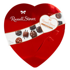 RUSSELL STOVER ASSORTED CHOCOLATE RED FOILED HEART BOX