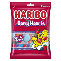 HARIBO BERRY HEARTS 4 OZ PEG BAG