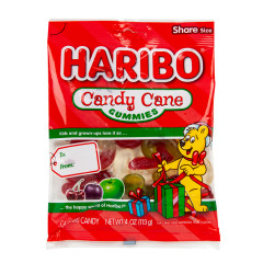 HARIBO CANDY CANE GUMMIES 4 OZ PEG BAG