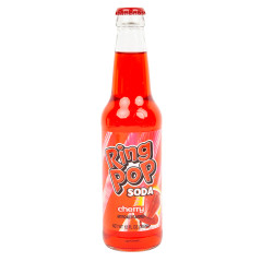 ROCKET FIZZ CHERRY RING POP SODA 12 OZ BOTTLE