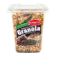 SUNBEST RAISIN CHIA GRANOLA ALL NATURAL 15 OZ TUB