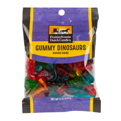 PDC CLEAR WINDOW BAG GUMMY DINOSAURS PEG BAG 5 OZ