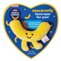 KRAFT MAC & CHEESE GUMMY CANDY & PLUSH TOY HEART 3.1 OZ BOX