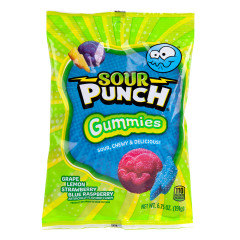 SOUR PUNCH - GUMMIES - ASSORTED - PEG - 6.75OZ