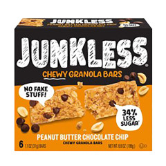 JUNKLESS PEANUT BUTTER CHIP BARS 6 CT