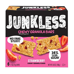 JUNKLESS - REAL STRAWBERRIE BARS - (6CT) - 6.6OZ