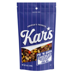 KAR'S NUTS PEANUT BUTTER ‘N DARK CHOCOLATE MIX 6 OZ BAG