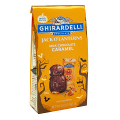 GHIRARDELLI MILK CHOCOLATE CARAMEL JACK O'LANTERN BAG