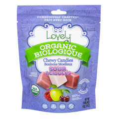 LOVELY CANDY - ORGANIC FRUIT CHEW SOUR - 5OZ