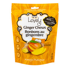 LOVELY CANDY - GINGER CHEWS MANGO - 5OZ