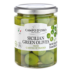 CAMPO D'ORO - SICILIAN GREEN OLIVES - 10.6OZ