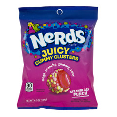 NERDS STRAWBERRY PUNCH JUICY GUMMY CLUSTERS 4.5 OZ PEG BAG