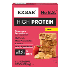 RX BAR - HIGH PROTEIN PEANUT BUTTER STWBRYBAR(5CT) - 10.5OZ