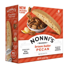 NONNI'S - BISCOTTI BROWN BU PECAN ITA(8CT) - 5.52OZ