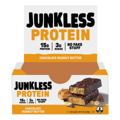 JUNKLESS - CHOCOLATE PEANUT BUTTER PROTEIN BARS - 1.9OZ
