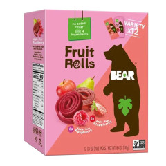 BEAR - FRUIT ROLLS VARIETY PK SW/RAS(12CT) - 8.4OZ