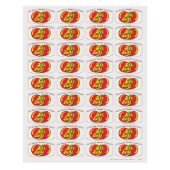 JELLY BELLY LOGO STICKERS 36 COUNT SHEET