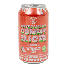 CANDY LIPS WATERMELON GUMMY SLICES WATERMELON SODA 12 OZ CAN