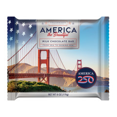 AMUSEMINTS AMERICA 250 MILK CHOCOLATE 6 OZ BAR