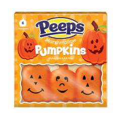 PEEPS MARSHMALLOW PUMPKINS 6 PIECE 3 OZ TRAY