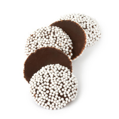 NASSAU CANDY DARK CHOCOLATE NONPAREILS WITH WHITE SEEDS