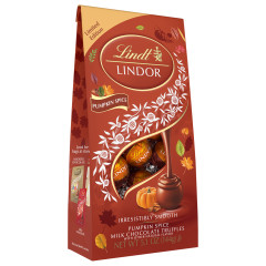LINDT LINDOR MILK CHOCOLATE PUMPKIN SPICE TRUFFLES 5.1 OZ BAG