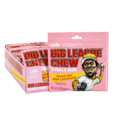 BIG LEAGUE CHEW PUNCH OUT PINK LEMONADE BUBBLEGUM 2.12 OZ POUCH