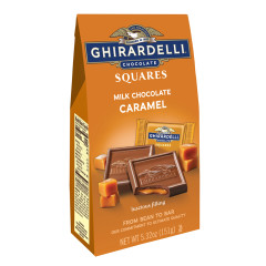 GHIRARDELLI MILK CHOCOLATE CARAMEL SQUARES 5.32 OZ BAG