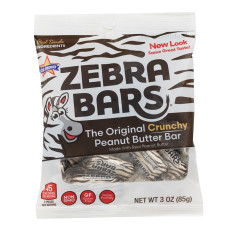 ZEBRA BARS PEANUT BUTTER BAR 3 OZ PEG BAG