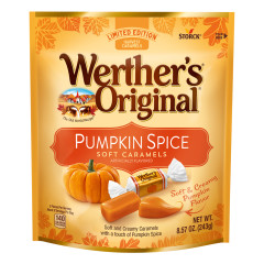 WERTHER'S ORIGINAL PUMPKIN SPICE SOFT CARAMELS 8.57 OZ POUCH
