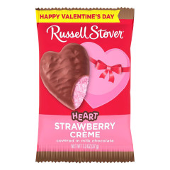 RUSSELL STOVER - MILK - STRWB CREME HEART - 1.3OZ