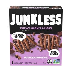 JUNKLESS DOUBLE CHOCOLATE CHIP BARS 6 COUNT BOX