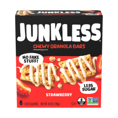 JUNKLESS STRAWBERRY BARS 6 COUNT BOX