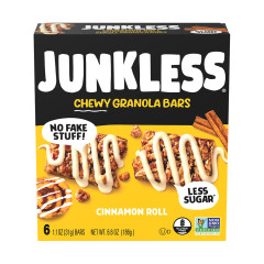 JUNKLESS CINNAMON ROLL BARS 6 COUNT BOX