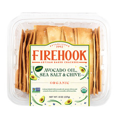 FIREHOOK - AVOCADO OIL SEA SALT & CHIVE CRACKERS - 8OZ
