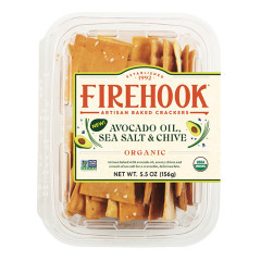 FIREHOOK - AVOCADO OIL SEA SALT & CHIVE CRACKERS - 5.5OZ