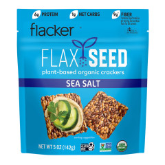 FLACKERS - FLAX SEED CRACKERS - SEA SALT - 5OZ