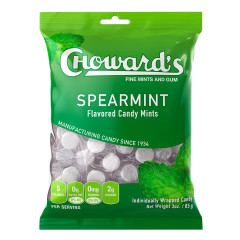 CHOWARD'S SPEARMINT MINTS 3 OZ PEG BAG