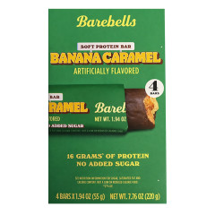 BAREBELLS - BANANA CARAMEL BARS (4CT) - 7.76OZ