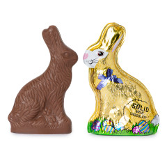 MADELAINE SOLID MILK CHOCOLATE FOILED SITTING RABBIT 2.5 OZ