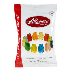 ALBANESE 12 FLAVOR GUMMI BEARS 7.5 OZ PEG BAG *SF DC ONLY*