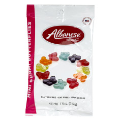 ALBANESE MINI GUMMI BUTTERFLIES 7.5 OZ PEG BAG *SF DC ONLY*