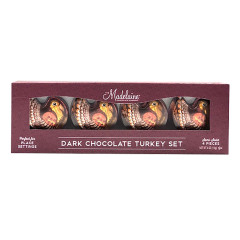 MADELAINE DARK CHOCOLATE TURKEY SET 4 PIECE 4 OZ BOX