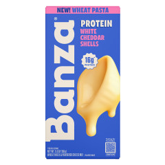 BANZA - PROTEIN WHEAT MAC SHEL& WITH CHEDDAR - 5.5OZ - PK12