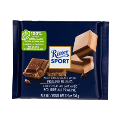 RITTER SPORT MILK CHOCOLATE PRALINE FILLED 3.5 OZ BAR