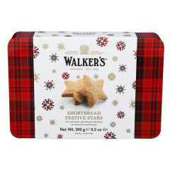 WALKERS - FESTIVE SHORBREAD STARS TIN - 9.2OZ