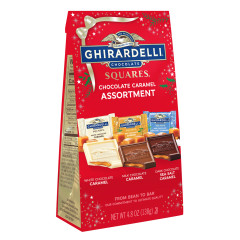 GHIRARDELLI HOLIDAY SQUARES CHOCOLATE CARAMEL ASSORTMENT 4.8 OZ BAG