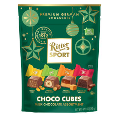 RITTER SPORT HOLIDAY CHOCO CUBES MILK CHOCOLATE ASSORTMENT 4.95 OZ POUCH