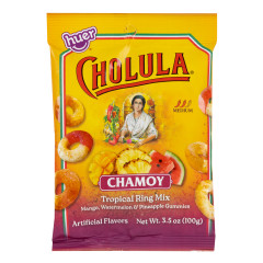 CHOLULA CHAMOY TROPICAL RING MIX 3.5 OZ PEG BAG